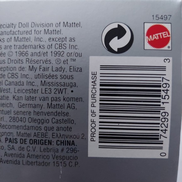 Barbie Eliza Doolittle in My Fair Lady 1995 Mattel 15497 Unopened - Picture 10 of 12